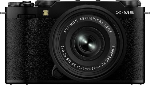 كاميرا FUJIFILM X-M5 بدون مرآة مع حزمة عدسات XC 15-45 مم، تتضمن: بطاقة ذاكرة SanDisk Extreme PRO SDXC سعة 64 جيجابايت وبطارية احتياطية والمزيد (6 عناصر) (أسود) in Saudi Arabia