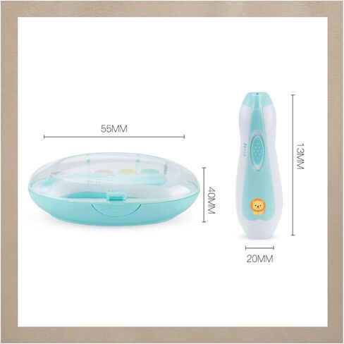 Baby Nail Trimmer Safe (Lion) – Quiet & Safe Nail File for Newborn, Infant & Toddler – Lion & Butterfly Design – Painless, Safe, and Electric for Baby Boy or Girl – Blue (Lion) in Saudi Arabia