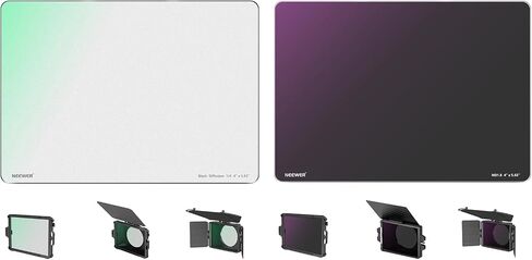 NEEWER 1/4 Black Diffusion Mist Dreamy Effect 4"x5.65" Cinema Square Filter (Rectangular) with HD Optical Glass ND1.8 (6 Stops) Square ND Filter Dual Sided 30 Multi Nano Coated Neutral Density Filter in Saudi Arabia