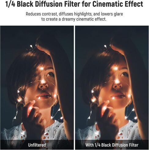 NEEWER 1/4 Black Diffusion Mist Dreamy Effect 4"x5.65" Cinema Square Filter (Rectangular) with HD Optical Glass ND1.8 (6 Stops) Square ND Filter Dual Sided 30 Multi Nano Coated Neutral Density Filter in Saudi Arabia