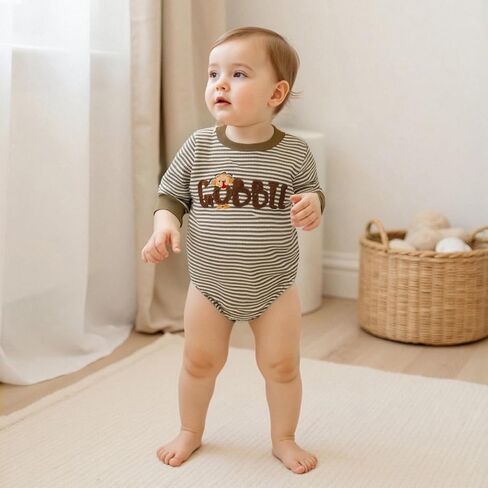 VISGOGO My Rolls Are Homemade Onesie Baby Girl Boy Thanksgiving Romper Letter Embroidery Long Sleeve Fall Winter Jumpsuit in Saudi Arabia