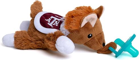 Gamezies Baby Boy and Girl Silicone Texas A&M University Reveille Mascot Plush Pacifier مرخصة بشكل جماعي، قابلة للإزالة، لعبة قطيفة قابلة للغسل، تم اختبارها من قبل قانون تحسين سلامة المنتجات الاستهلاكية (CPSIA)، خالية من مادة BPA، من عمر 0 ​​إلى 6 أشهر in Kuwait