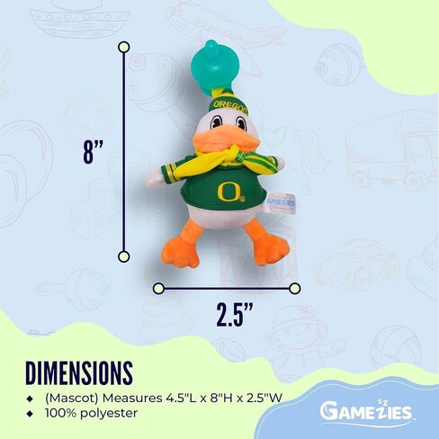Gamezies Baby Boy and Girl Silicone The Oregon Duck، لهاية جامعة أوريغون مع تميمة جامعية قابلة للإزالة، لعبة قطيفة قابلة للغسل تم اختبارها من قبل CPSIA، خالية من BPA من 0 إلى 6 أشهر in Kuwait