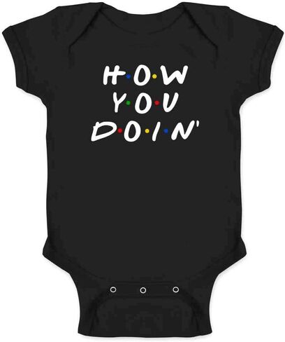 Pop Threads How You Doin Quote Funny 90s Retro Infant Baby Boy Girl Bodysuit in Saudi Arabia