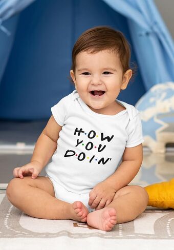 Pop Threads How You Doin Quote Funny 90s Retro Infant Baby Boy Girl Bodysuit in Saudi Arabia