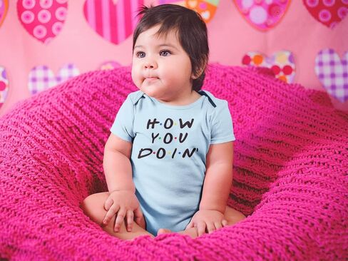 Pop Threads How You Doin Quote Funny 90s Retro Infant Baby Boy Girl Bodysuit in Saudi Arabia