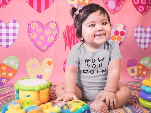Pop Threads How You Doin Quote Funny 90s Retro Infant Baby Boy Girl Bodysuit in Saudi Arabia