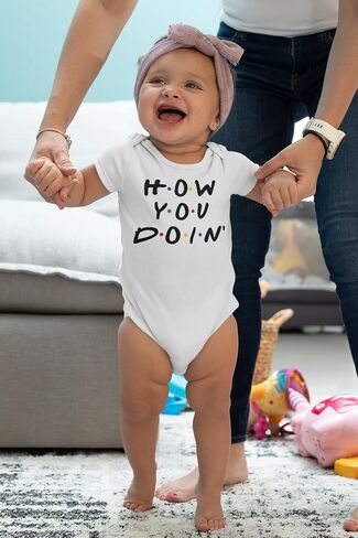 Pop Threads How You Doin Quote Funny 90s Retro Infant Baby Boy Girl Bodysuit in Saudi Arabia
