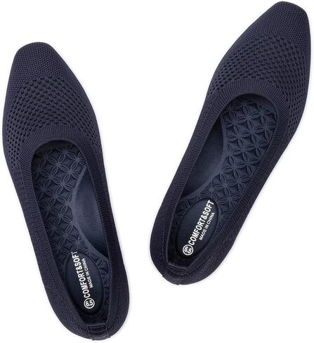 Frank Mully Square Toe Flats for Women Breathable Mesh Knitted Shoes with Arch Support for Walking, Travel & Daily Wear in Saudi Arabia