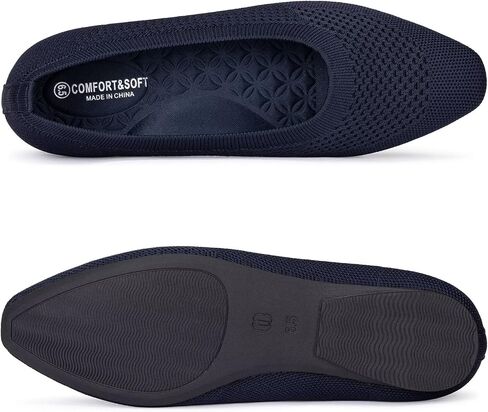 Frank Mully Square Toe Flats for Women Breathable Mesh Knitted Shoes with Arch Support for Walking, Travel & Daily Wear in Saudi Arabia