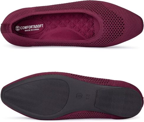Frank Mully Square Toe Flats for Women Breathable Mesh Knitted Shoes with Arch Support for Walking, Travel & Daily Wear in Saudi Arabia