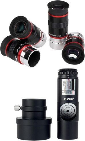 SVBONY Telescope Eyepiece FMC Broadband Green Film Telescope Accessory 1.25 68 Degree Ultra Wide Angle Eyepiece Set Bundle with Red Laser Collimator1.25 inches 7 Bright Levels Triple Cemented Lens in Saudi Arabia