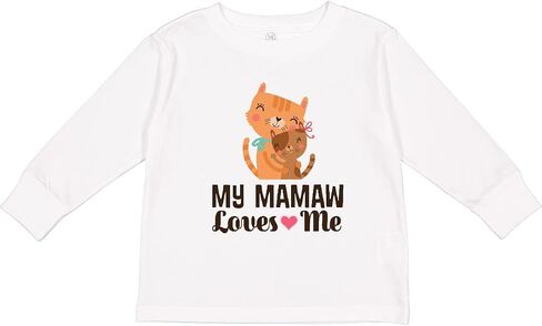 inktastic Mamaw Loves Me Girl Granddaughter Cat Toddler Long Sleeve T-Shirt in Saudi Arabia