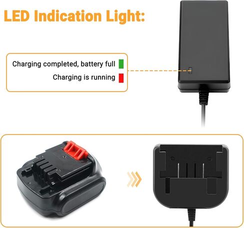 Shentec 10.8V-12V Lithium Battery Charger Compatible with Black&Decker LBXR1512 Battery Drill Tool BDCD112 BDCDD12C BLA12L-0608-1 Portable Charger in Saudi Arabia