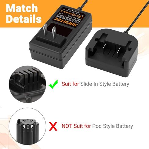 Shentec 10.8V-12V Lithium Battery Charger Compatible with Black&Decker LBXR1512 Battery Drill Tool BDCD112 BDCDD12C BLA12L-0608-1 Portable Charger in Saudi Arabia