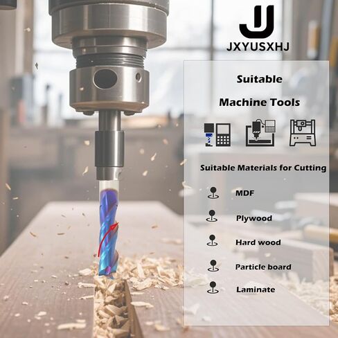 VIC004 Upcut CNC Router Bits 1/4 inch Shank 1/8'' Cutting Dia Spiral Router Bit, 3-Flutes Carbide End Mills with Coating Milling Cutter for Wood PVC Engraving(1/4S*1/8D*1-1/4CL*2-1/2OVL) in Saudi Arabia
