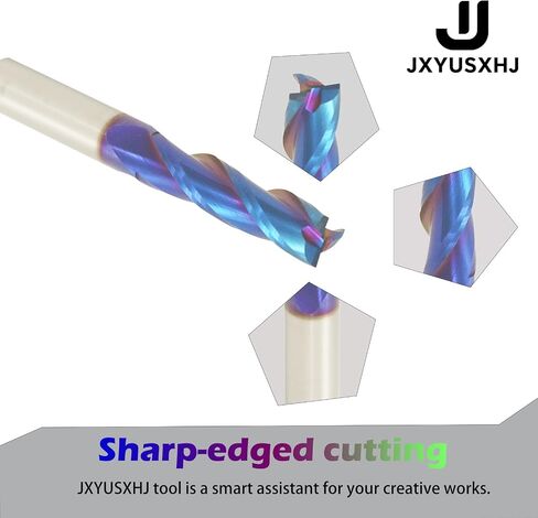 VIC004 Upcut CNC Router Bits 1/4 inch Shank 1/8'' Cutting Dia Spiral Router Bit, 3-Flutes Carbide End Mills with Coating Milling Cutter for Wood PVC Engraving(1/4S*1/8D*1-1/4CL*2-1/2OVL) in Saudi Arabia