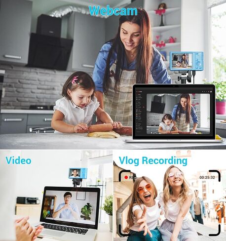 Digital Camera, 2026 Upgraded FHD 4K Small Digital Cameras with 64GB SD Card 2 Batteries, Compact Digital Camera with 16X Digital Zoom, Autofocus Travel Cameras for Vlogging for Teens Kids Boys Girls in Kuwait