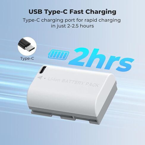 بطارية K&F Concept 2600 مللي أمبير LP-E6NH، 2 بطاريات USB-C R7 متوافقة مع كاميرات Canon EOS R R5 R6 R7 5D 6D 7D Mark II III IV، 90D 80D 70D in Kuwait