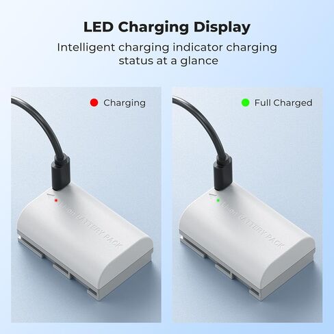 بطارية K&F Concept 2600 مللي أمبير LP-E6NH، 2 بطاريات USB-C R7 متوافقة مع كاميرات Canon EOS R R5 R6 R7 5D 6D 7D Mark II III IV، 90D 80D 70D in Kuwait