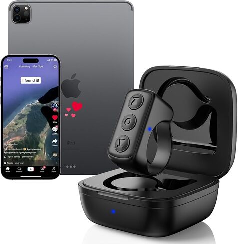 TikTok Scrolling Ring Remote لأجهزة iPhone/iPad/Android، مشغل صفحة بلوتوث لتطبيق Kindle، جهاز تحكم عن بعد لاسلكي لـ TikTok، الكاميرا ومغلاق الفيديو للهواتف والأجهزة اللوحية in Kuwait
