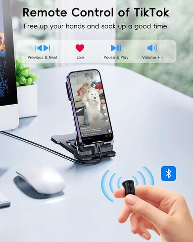 TikTok Scrolling Ring Remote لأجهزة iPhone/iPad/Android، مشغل صفحة بلوتوث لتطبيق Kindle، جهاز تحكم عن بعد لاسلكي لـ TikTok، الكاميرا ومغلاق الفيديو للهواتف والأجهزة اللوحية in Kuwait
