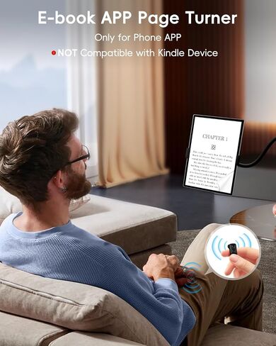 TikTok Scrolling Ring Remote لأجهزة iPhone/iPad/Android، مشغل صفحة بلوتوث لتطبيق Kindle، جهاز تحكم عن بعد لاسلكي لـ TikTok، الكاميرا ومغلاق الفيديو للهواتف والأجهزة اللوحية in Kuwait