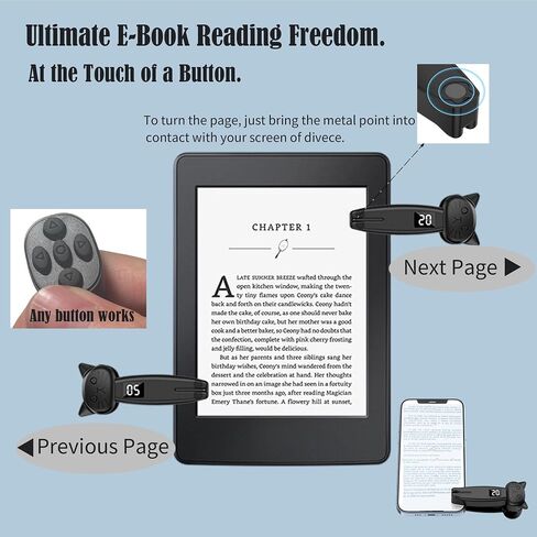 أداة تحويل الصفحة عن بعد لـ Kindle، أجهزة التحكم عن بعد في كاميرا الفيديو لأجهزة TikTok اللوحية دون لمس شاشتك، أداة النقر 2 في 1 متوافقة مع iPhone وKobo وiPad وAndroid، هدية مثالية in Saudi Arabia