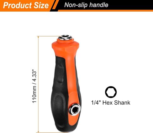 HARFINGTON 2pcs 1/4" Hex Screwdriver Bit Holder Handle 6.35mm Hex 110mm Length Non-slip Nut Bit Driver Handle in Saudi Arabia