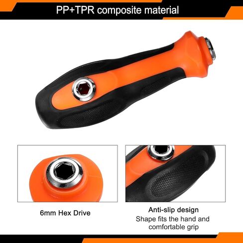 HARFINGTON 2pcs 1/4" Hex Screwdriver Bit Holder Handle 6.35mm Hex 110mm Length Non-slip Nut Bit Driver Handle in Saudi Arabia