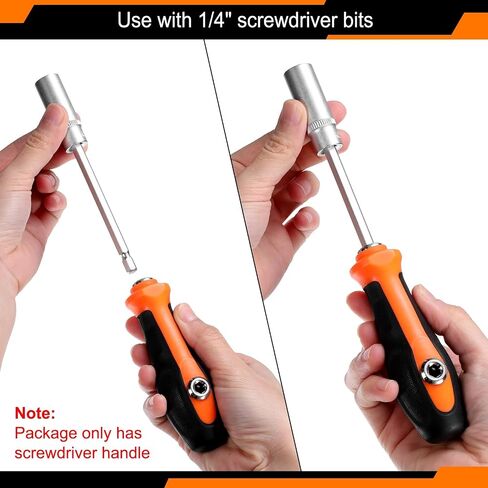 HARFINGTON 2pcs 1/4" Hex Screwdriver Bit Holder Handle 6.35mm Hex 110mm Length Non-slip Nut Bit Driver Handle in Saudi Arabia