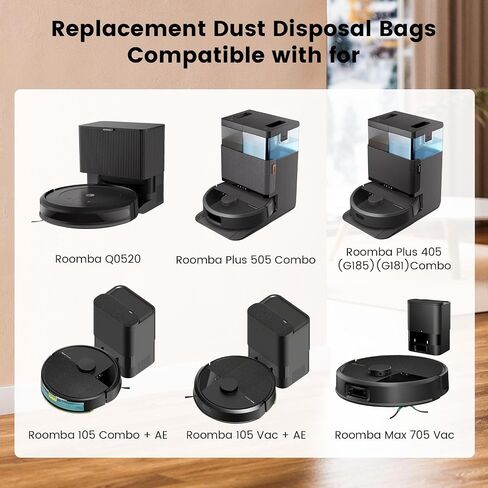 Plus 405 Dust Bags for iRobot Roomba 105 Vac, 104, 105 Combo, Plus 405 (G181)(G185) Plus 504 Vac, Plus 505, Max 705 Combo Replacement Vacuum Bags, Large Capacity Disposable Dust Bags 10Pack in Saudi Arabia