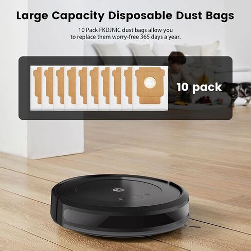 Plus 405 Dust Bags for iRobot Roomba 105 Vac, 104, 105 Combo, Plus 405 (G181)(G185) Plus 504 Vac, Plus 505, Max 705 Combo Replacement Vacuum Bags, Large Capacity Disposable Dust Bags 10Pack in Saudi Arabia