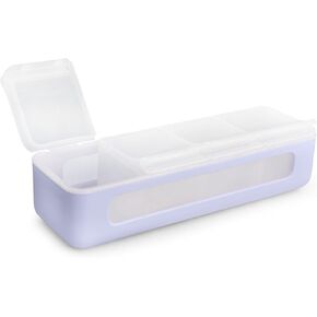 melii Snackle Box | 4 Compartment Divided Snack Container with Individual Lids, Kids Lunch & Travel Food Storage Organizer, BPA-Free, 2-Pack (Blue + Mint) in Saudi Arabia
