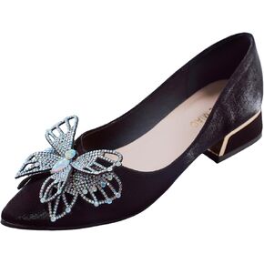 أحذية نسائية، كعب مكتنز عند الأصابع، أحذية عمل مريحة، أحذية زفاف بأحجار الراين بمقدمة مدببة للنساء in Kuwait