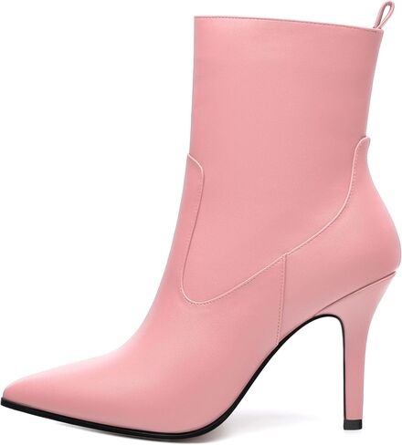 Womens Ankle Boots, Pointed Toe High Heel Ankle Booties for Women, Womens Stilettos Short Boots Zipper 3.6",Women Shoes for Workpalce, Street and Banquet. in Saudi Arabia