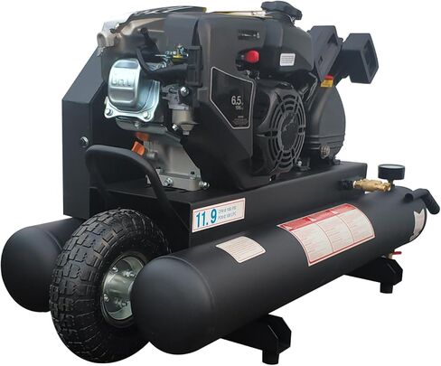 6.5HP Gas Powered Air Compressor 12CFM Portable Gasoline Driven Piston Pump Air Compressed System with 125PSI Max. Pressure and 9 Gal Air Tank for Workshop, Construction Sites, Machinery in Kuwait