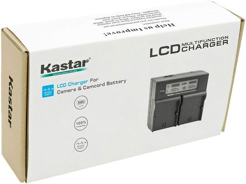 Kastar AG-VBR118 AC LCD Dual Fast Charger Compatible with Panasonic HC-X1000, HC-MDH2, HC-MDH2GK, HC-MDH2GK-K, HC-MDH2M, AG-CX350, AG-DVX200, AG-DVX200PJ, AG-DVX200PB, AG-DVX200PX in Saudi Arabia