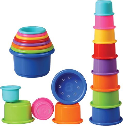 Colorful Stacking Cups for Babies and Toddlers, 8 PCS Nesting and Stackable Cups for Bath, Beach, Montessori Play, Early Learning and Fine Motor Skill Development - 8 Count in Saudi Arabia