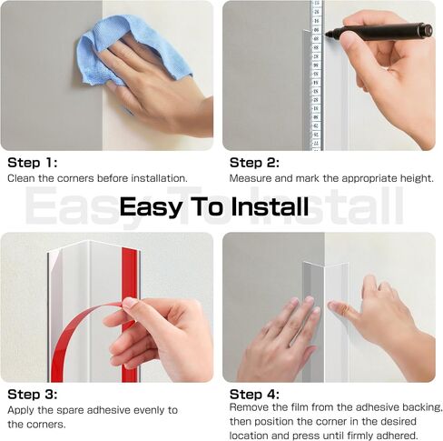 39.4" x 1.18" Wall Corner Protectors, 2PCS Clear Self-Adhesive Guards, Corner Guards & Edge Protector for Walls, Cabinet Doors, Edge Protector Trim, Easy to Install and Clean in Saudi Arabia