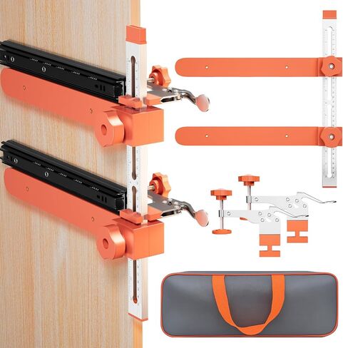 2.0 Adjustable Drawer Slide Jig With Toggle Clamp & Magnetic Arm, Precision Cabinet Drawer Jig Tool With Laser-Engraved Dual-Scale Mark For Mounting Drawer Slide, Providing Easy Installation in Saudi Arabia
