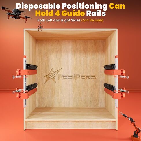 2.0 Adjustable Drawer Slide Jig With Toggle Clamp & Magnetic Arm, Precision Cabinet Drawer Jig Tool With Laser-Engraved Dual-Scale Mark For Mounting Drawer Slide, Providing Easy Installation in Saudi Arabia