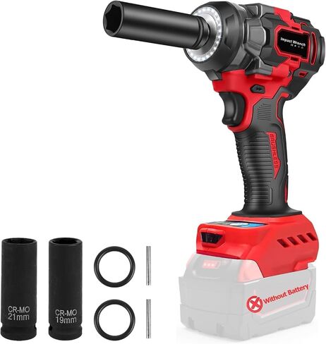 Cordless Impact Wrench Compatible with Milwaukee M18 18V Battery, 1/2" 406Ft-lbs (550N.m) Brushless Electric Impact Wrench, High Torque Impact Gun with 3-Speed Mode, 2 Sockets for Car Home(No Battery) in Saudi Arabia