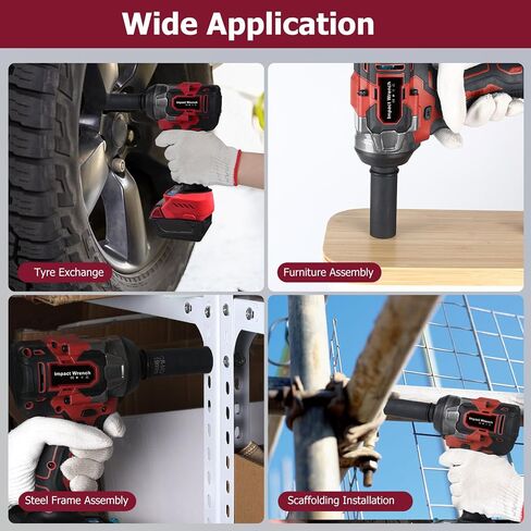 Cordless Impact Wrench Compatible with Milwaukee M18 18V Battery, 1/2" 406Ft-lbs (550N.m) Brushless Electric Impact Wrench, High Torque Impact Gun with 3-Speed Mode, 2 Sockets for Car Home(No Battery) in Saudi Arabia