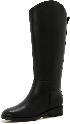 ZXHYZLZ Women's Wide Calf Knee High Boots – Plus Size Pull-On Flat Riding Boots, Comfortable Tall Equestrian Style for Fall & Winter in Saudi Arabia