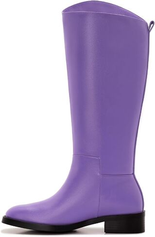 ZXHYZLZ Women's Wide Calf Knee High Boots – Plus Size Pull-On Flat Riding Boots, Comfortable Tall Equestrian Style for Fall & Winter in Saudi Arabia
