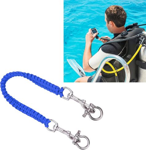 Alomejor Diving Camera Lanyard with Heavy Duty 360° Flexible Rotation Clips for Cameras and Dive Lights(sapphire) in Saudi Arabia