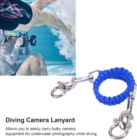 Alomejor Diving Camera Lanyard with Heavy Duty 360° Flexible Rotation Clips for Cameras and Dive Lights(sapphire) in Saudi Arabia