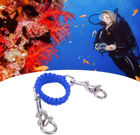 Alomejor Diving Camera Lanyard with Heavy Duty 360° Flexible Rotation Clips for Cameras and Dive Lights(sapphire) in Saudi Arabia