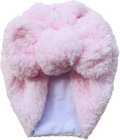 Baby Beanie Girls Light Pink Bow Infants Kids Toddlers Girls Fall Winter Warm Thick Lambswool Soft in Saudi Arabia